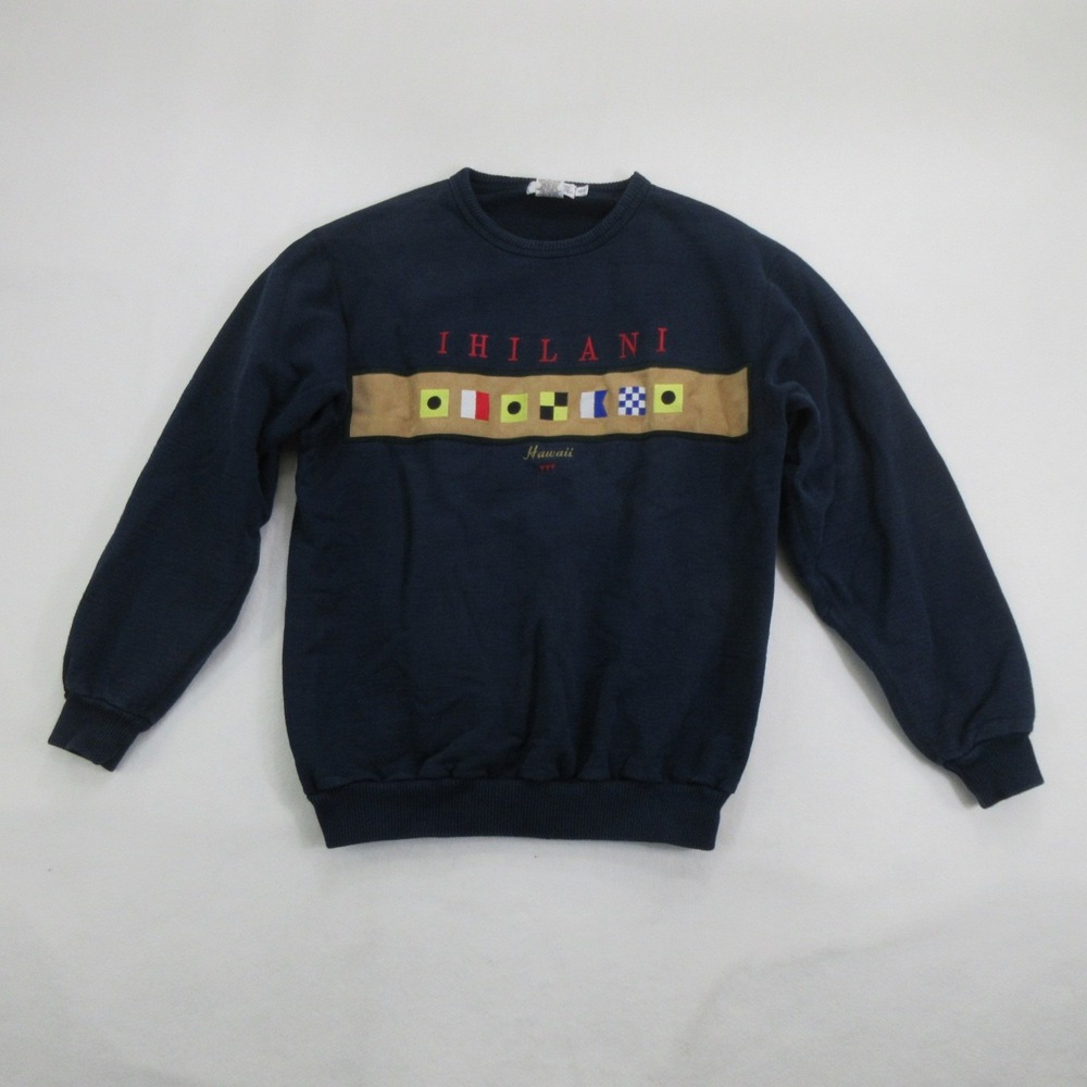 SDI Sweatshirt Unisex M Pullover Vintage Ihilani Hawaii Nautical Flag Crewneck